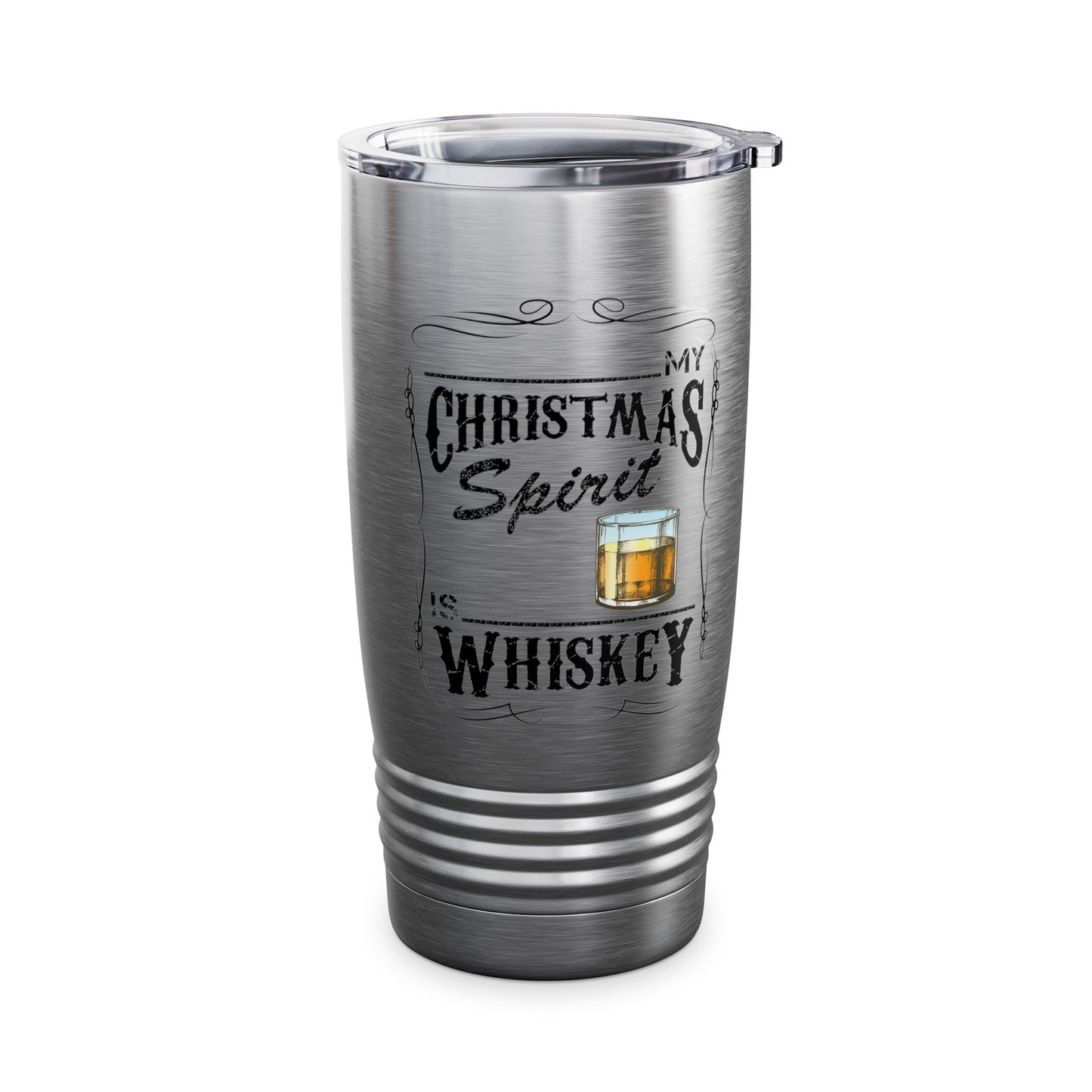 Funny Whiskey Is My Christmas Spirit Xmas Drinking Vintage Tumbler