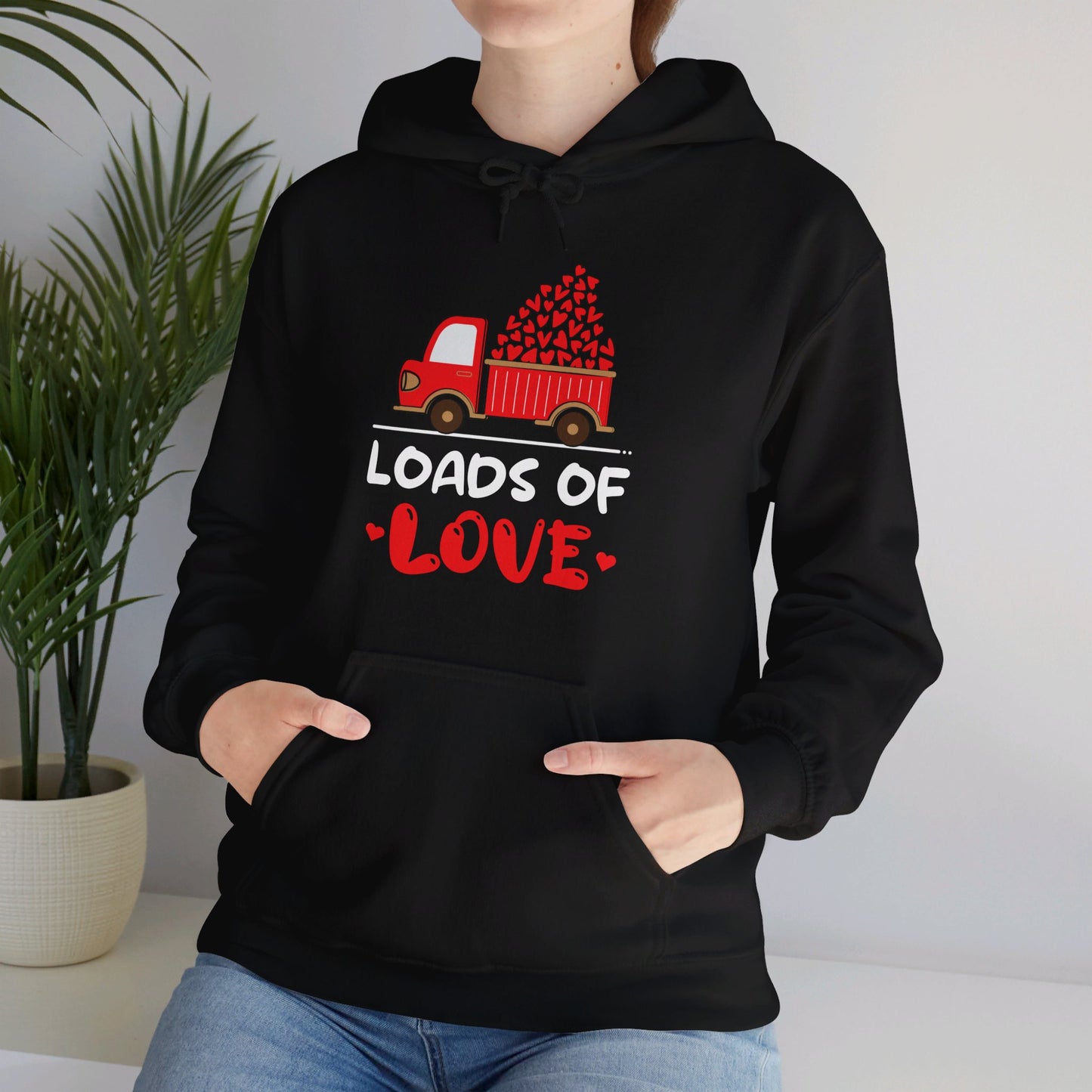 Funny Loads of Love Tractor Cute Valentines Day Truck Hoodie