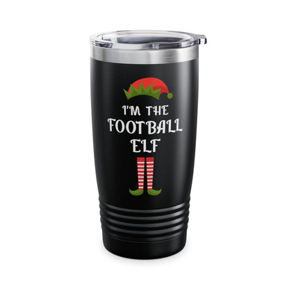 Funny I Am The Football Elf Matching Family Christmas Gift Sport Tumbler