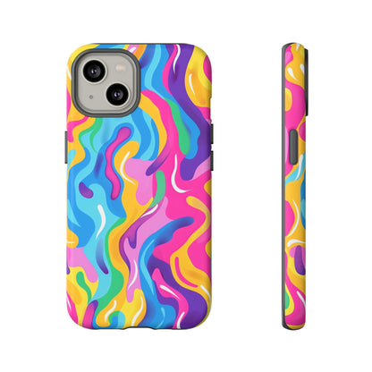 Rainbow Splash Pattern iPhone iPhone 13 14 15 16 Pro Max Plus Case Wireless Charging Compatible Tough Cases Protection, Magnetic Phone Case for iPhone Classic Series