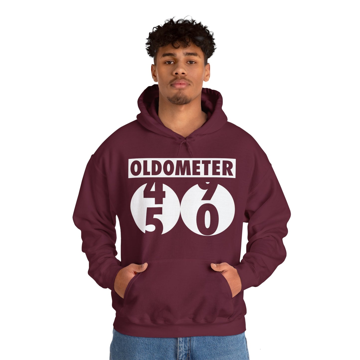 Funny Oldometer Odometer 50th Birthday Gift 50 yrs Old Joke Hoodie For Men Women Hoodie