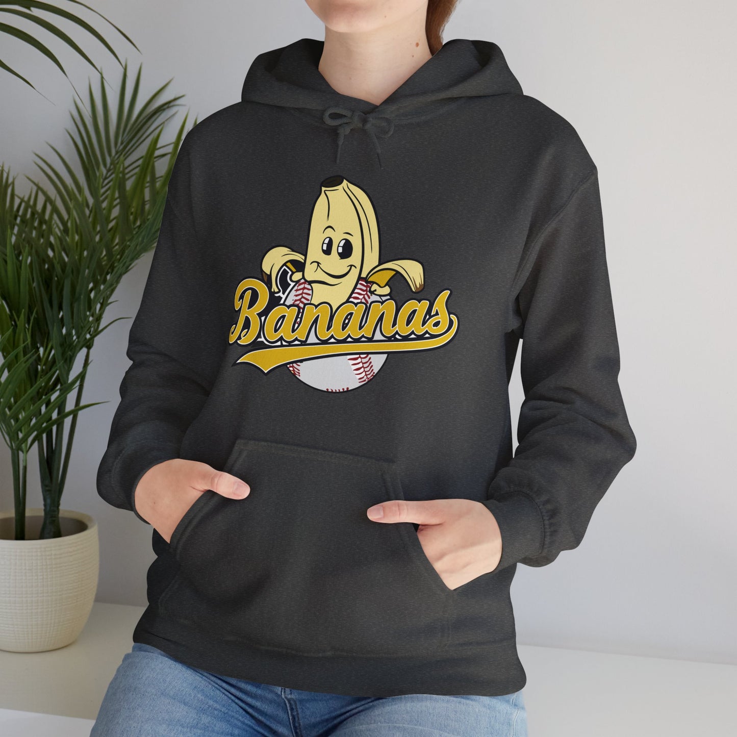 Funny Let's Go Bananas Baseball Hoodie For Baseball Lovers Men Women Hoodie