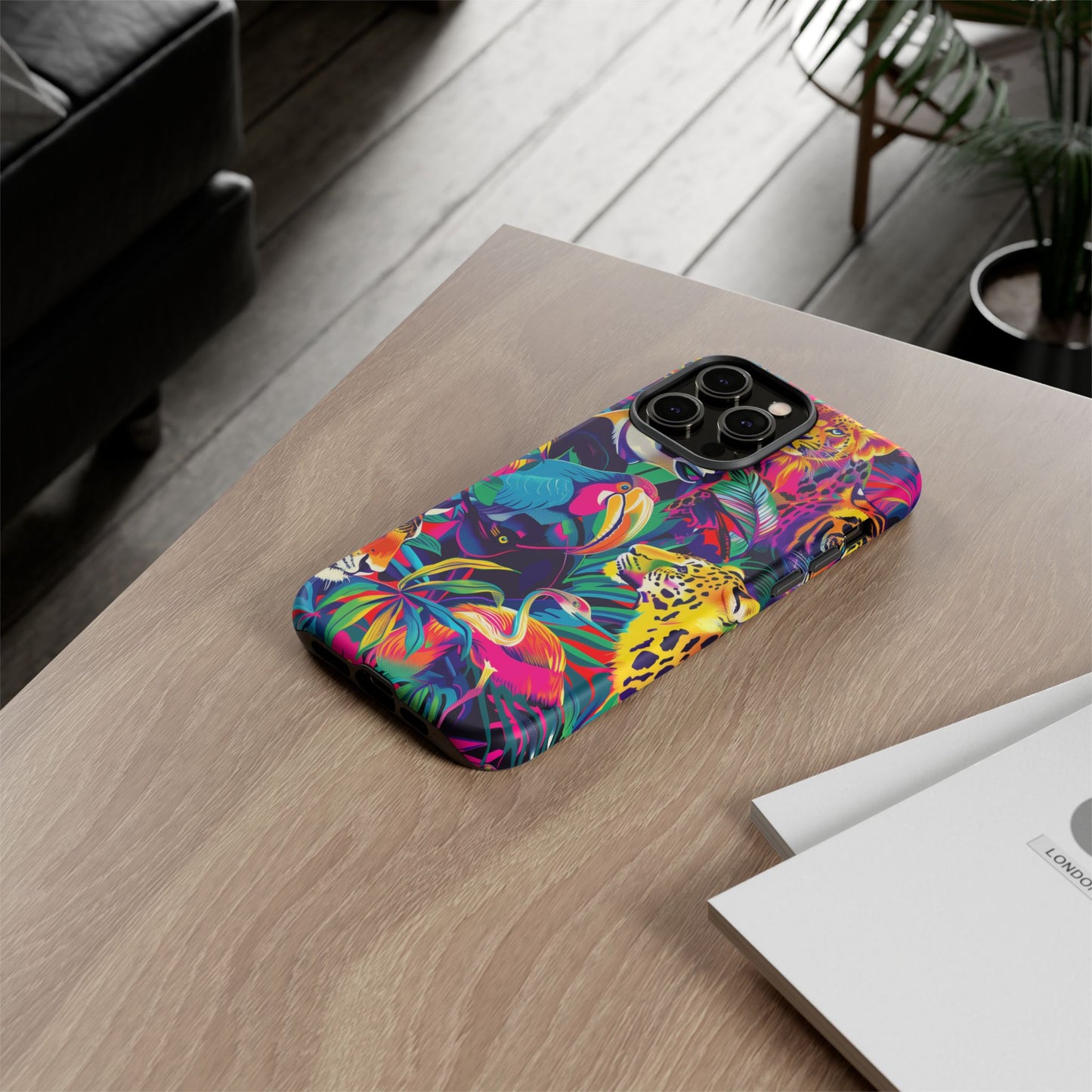 Animal Collage Pattern iPhone 13 14 15 16 Pro Max Plus Case Wireless Charging Compatible Tough Cases Protection, Magnetic Phone Case for iPhone Classic Series