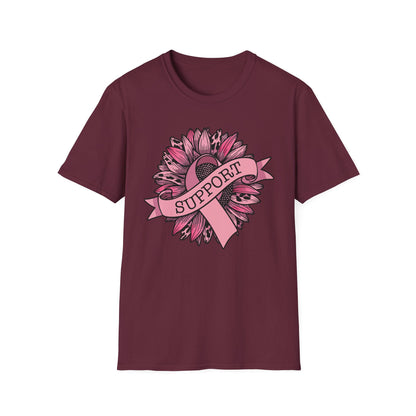 Sunflower Pink Breast Cancer Awareness Women Warrior T-Shirt For Men Women