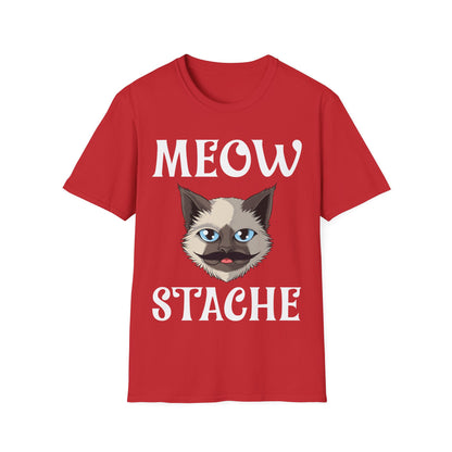 Meowstache Cat Mustache Moustache Beard Bearded Kitten Lovers T-Shirt For Men Women T-Shirt