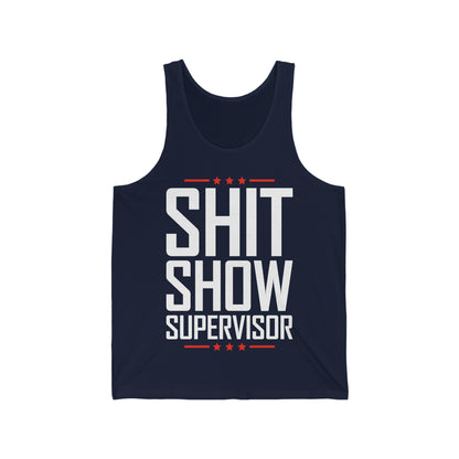 Shit Show Supervisor Retro Funny Sarcastic Adult Humor Tank Top for Men Women