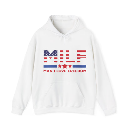 Funny MILF Man I Love Freedom Patriotic 4th Of July Funny Hoodie