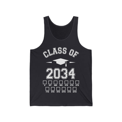 Funny Class of 2034 Checklist Grow with Me Kindergarten First Day Graduation