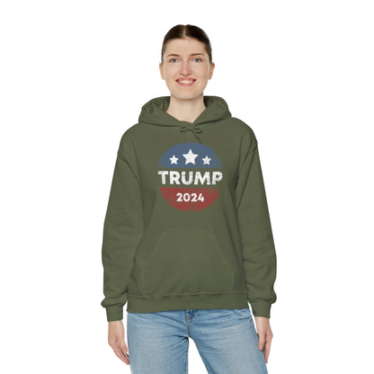 Trump 2024 Retro Campaign Button Re Elect President Trump Hoodie For Men Women Hoodie