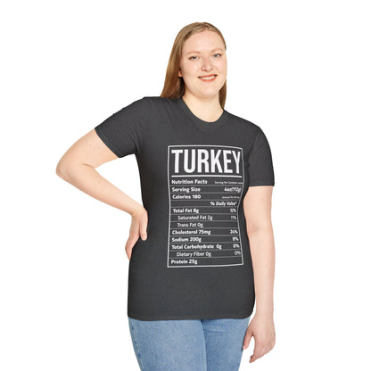 Turkey Nutrition Facts Funny Family Matching Thanksgiving Christmas T-Shirt For Men Women