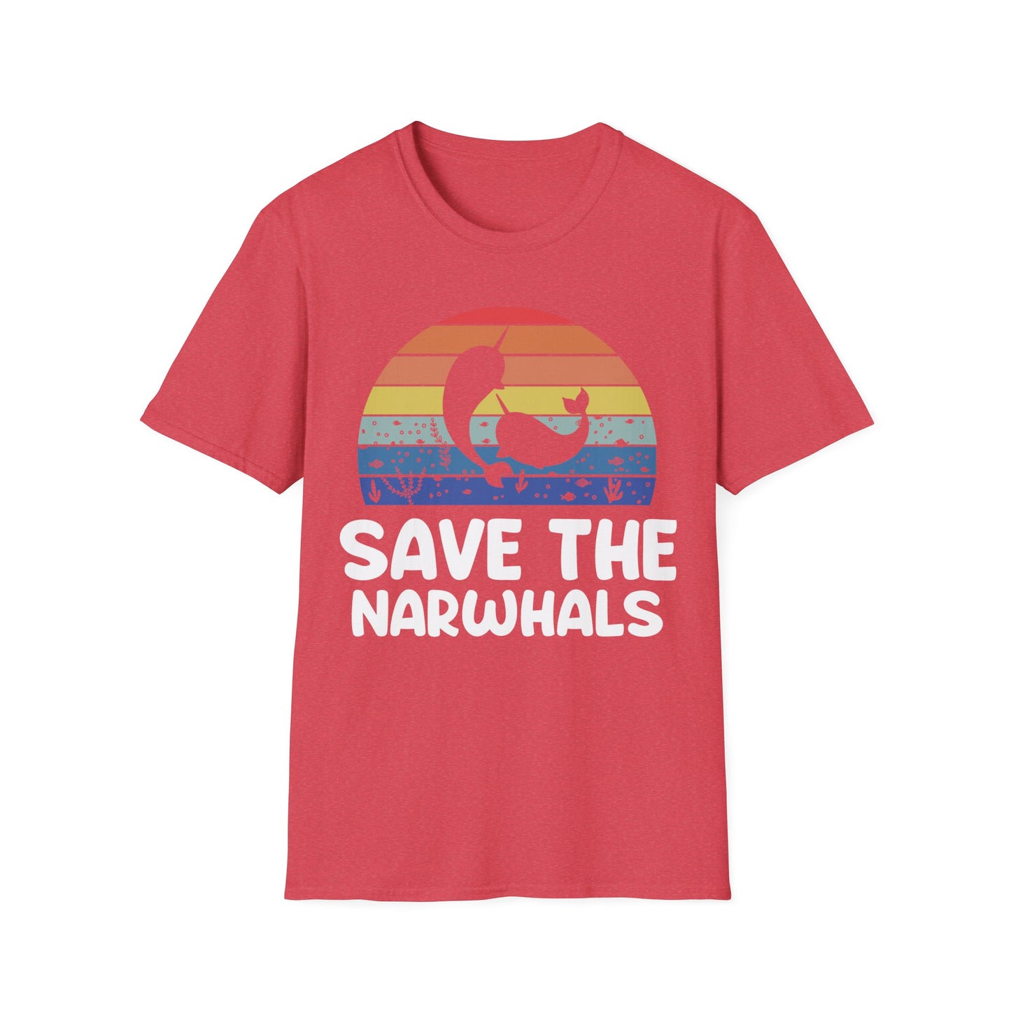 Funny Save The Narwhals Retro Narwhals T-Shirt Men Women