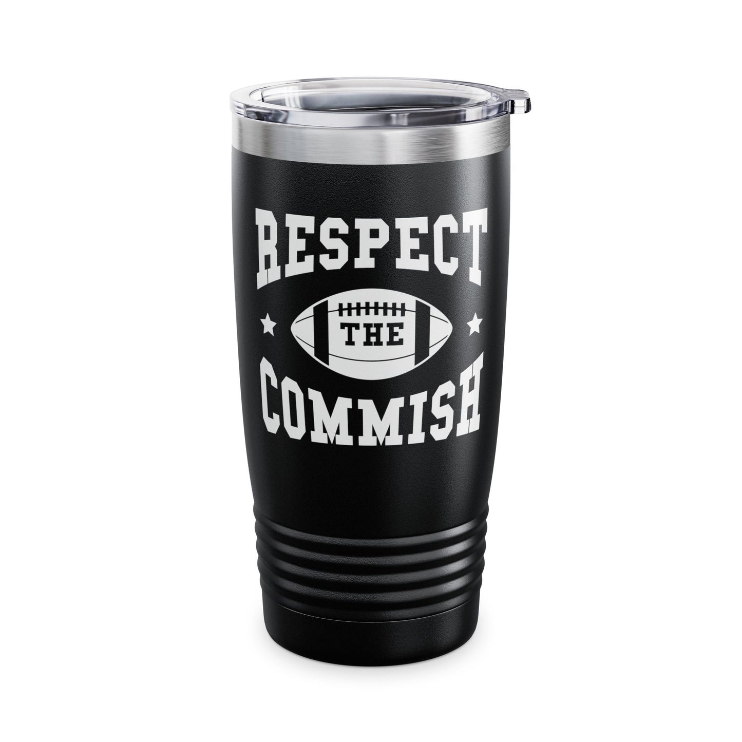 Funny Respect The Commish Fantasy Football Champ mug Best Ever Commish Tumbler Men Women