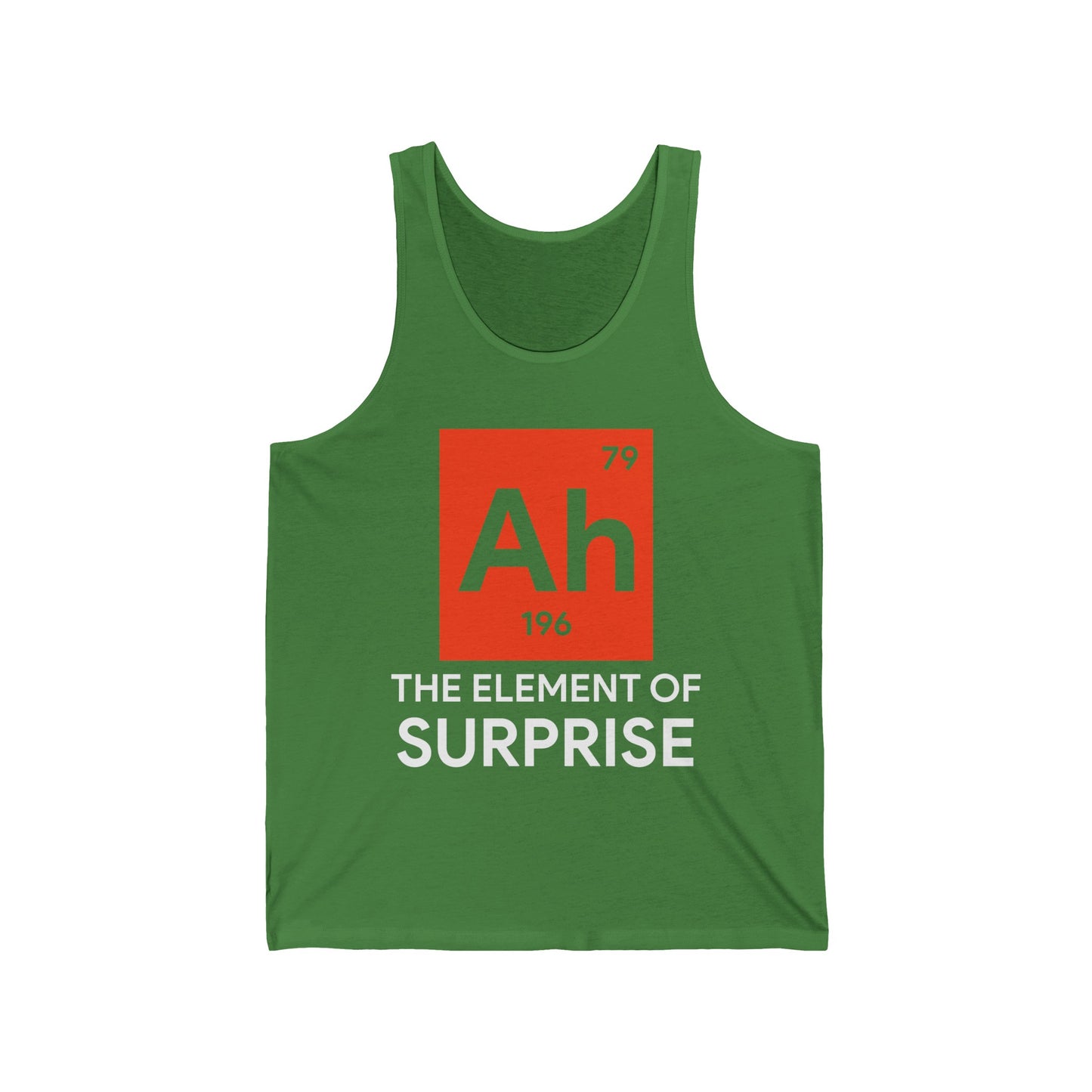 Funny Ah! The Element of Surprise Tank Tops Sarcastic Science Periodic Table Tee