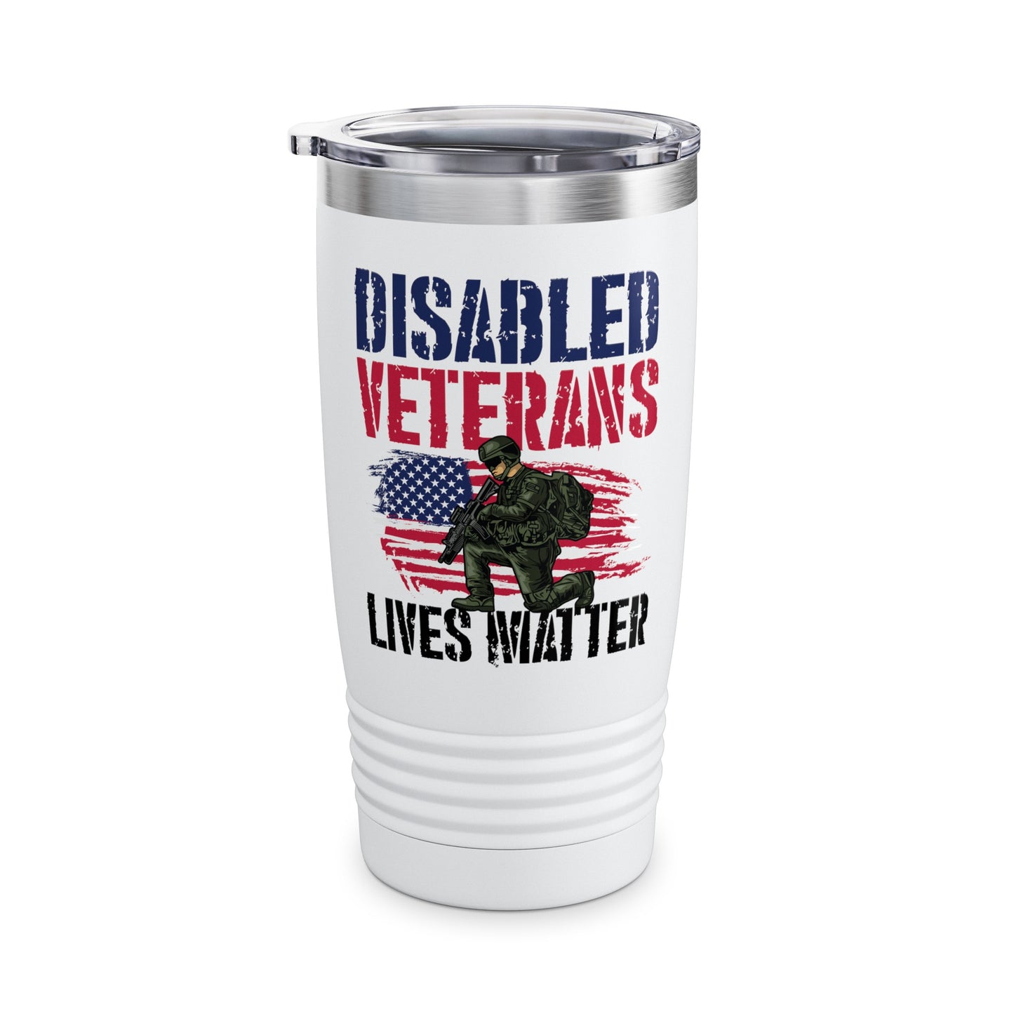 Disabled Veteran Lives Matter American US Flag Military Tumbler For Men Women Tumbler