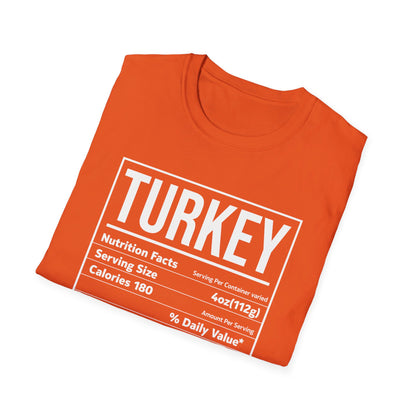 Turkey Nutrition Facts Funny Family Matching Thanksgiving Christmas T-Shirt For Men Women