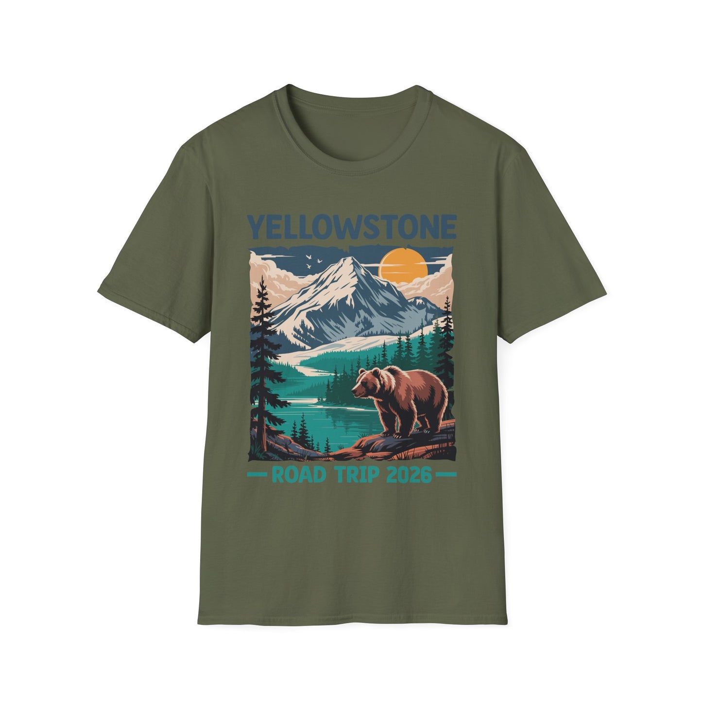 Yellowstone Road Trip 2026 Family National Park Outdoor T-Shirt For Men Women