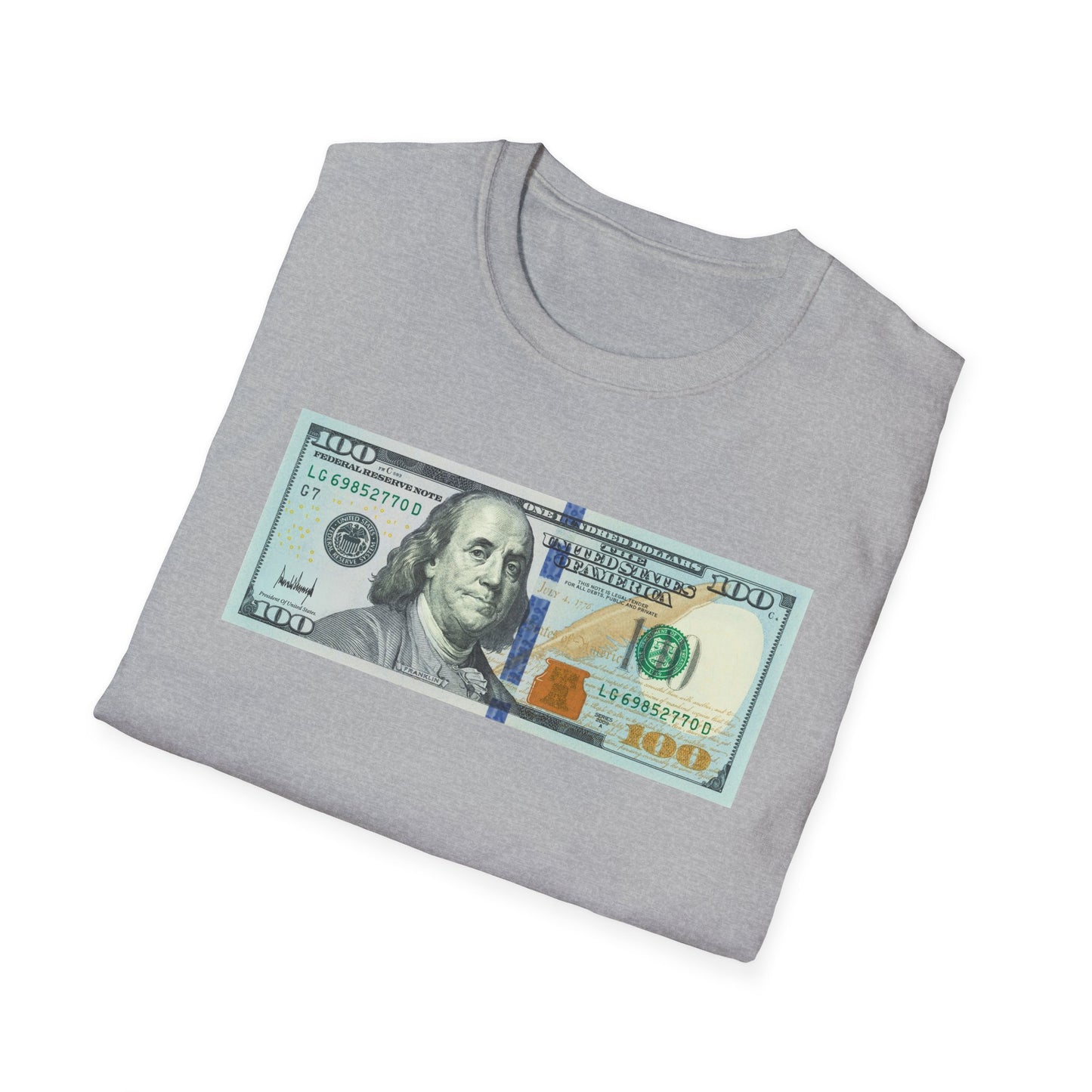 Funny Pro Trump 100 Dollar Bill Donald Trump Signature 4th of July American Patriot Support Trump Gift T-Shirt