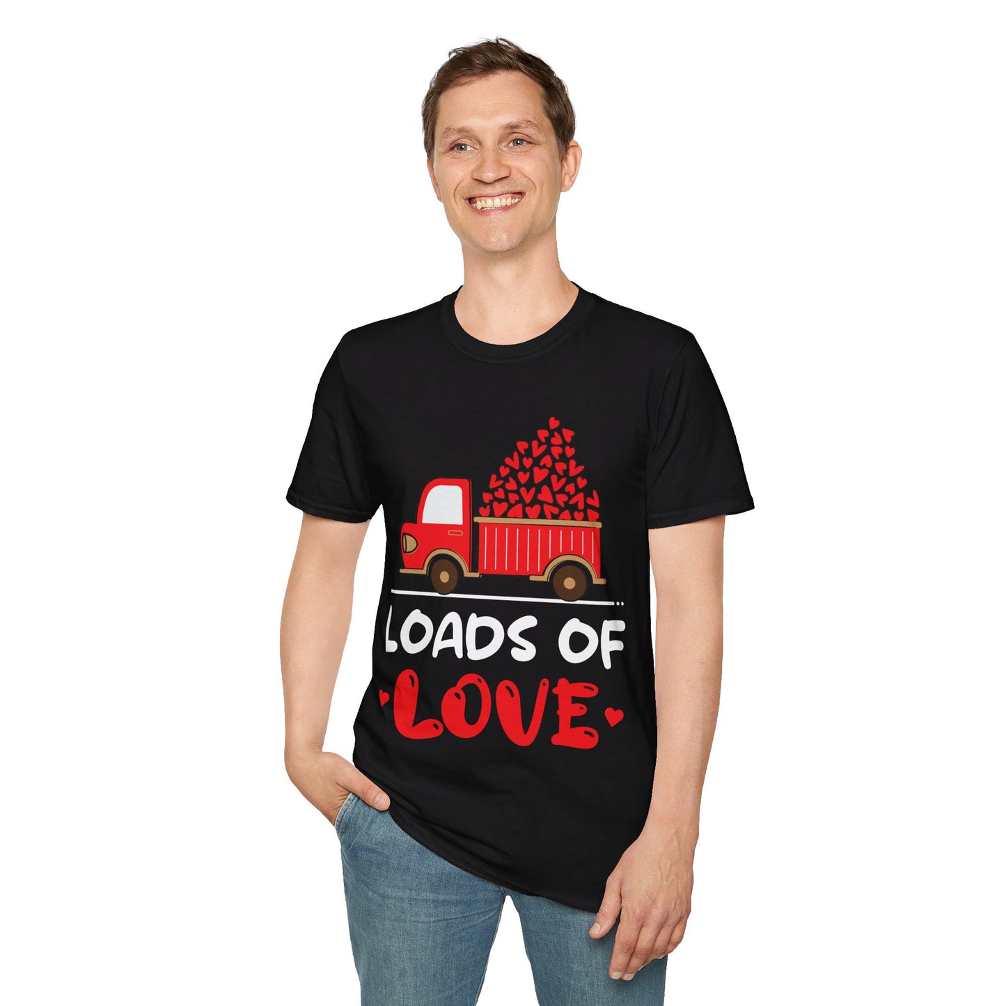 Funny Loads of Love Tractor Cute Valentines Day Truck T-Shirt