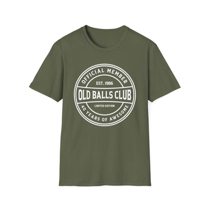 Mens Old Balls Club 40 Years Awesome Forty 40th Birthday Farthers Day T-Shirt