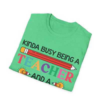 Kinda Busy Being A Teacher And A Dog Mom For Dog Lovers Pet Mothers Day Teachers T-shirt