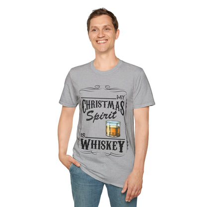 Funny Whiskey Is My Christmas Spirit Xmas Drinking Vintage T-Shirt