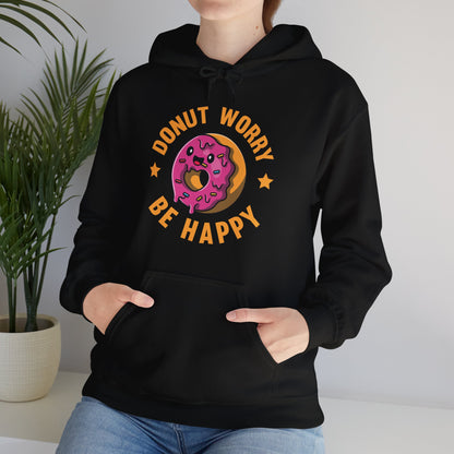 Funny Donut Worry Be Happy Foodie Donut Lovers Hoodie For Men Women Hoodie