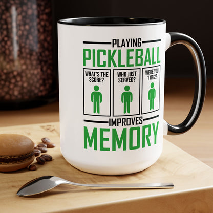 Funny Playing Pickleball Improves Memory Dink Player Coffee Mug