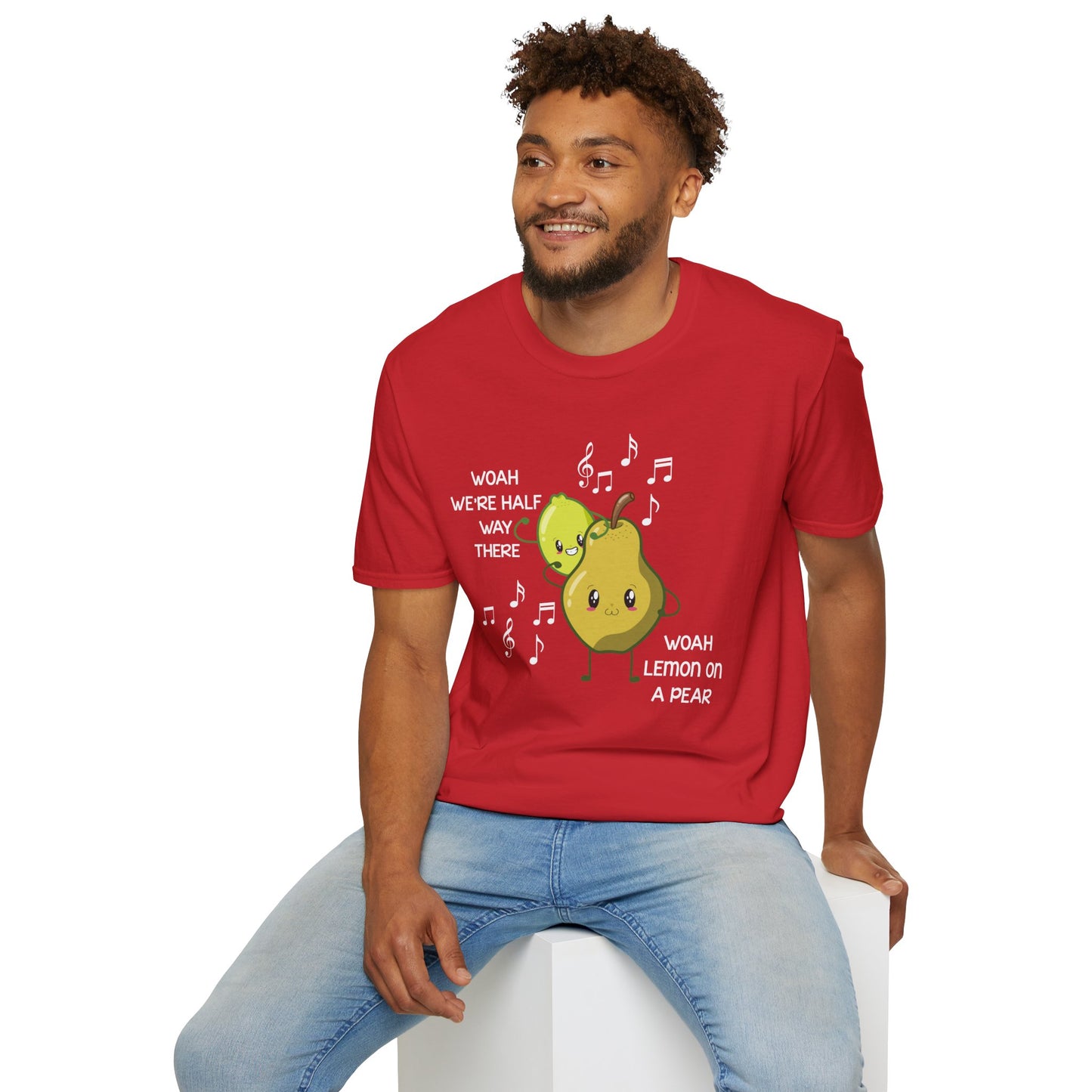 Funny Woah Lemon On A Pear Meme Unisex Softstyle T-Shirt for Teacher Foodie Travelers