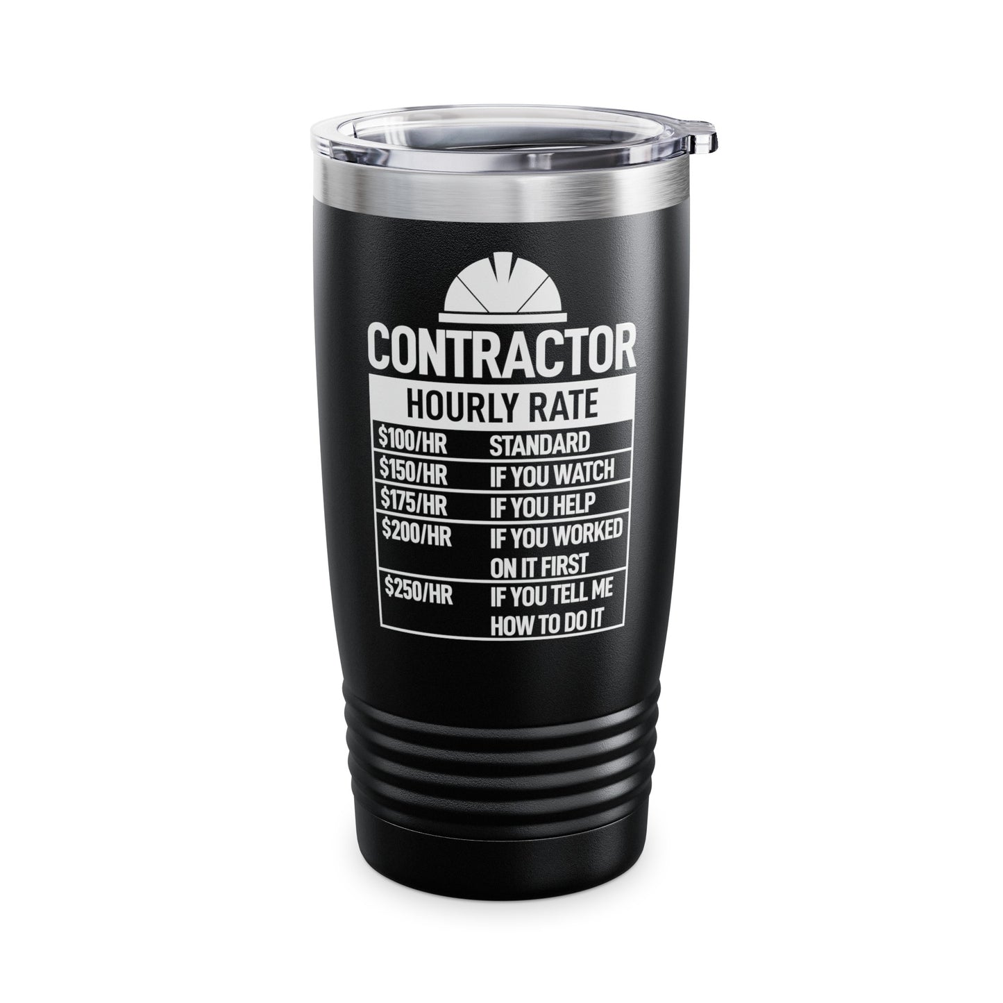 Funny Contractor Hourly Rate Price Chart Contractor Sarcastic Gift Tumbler