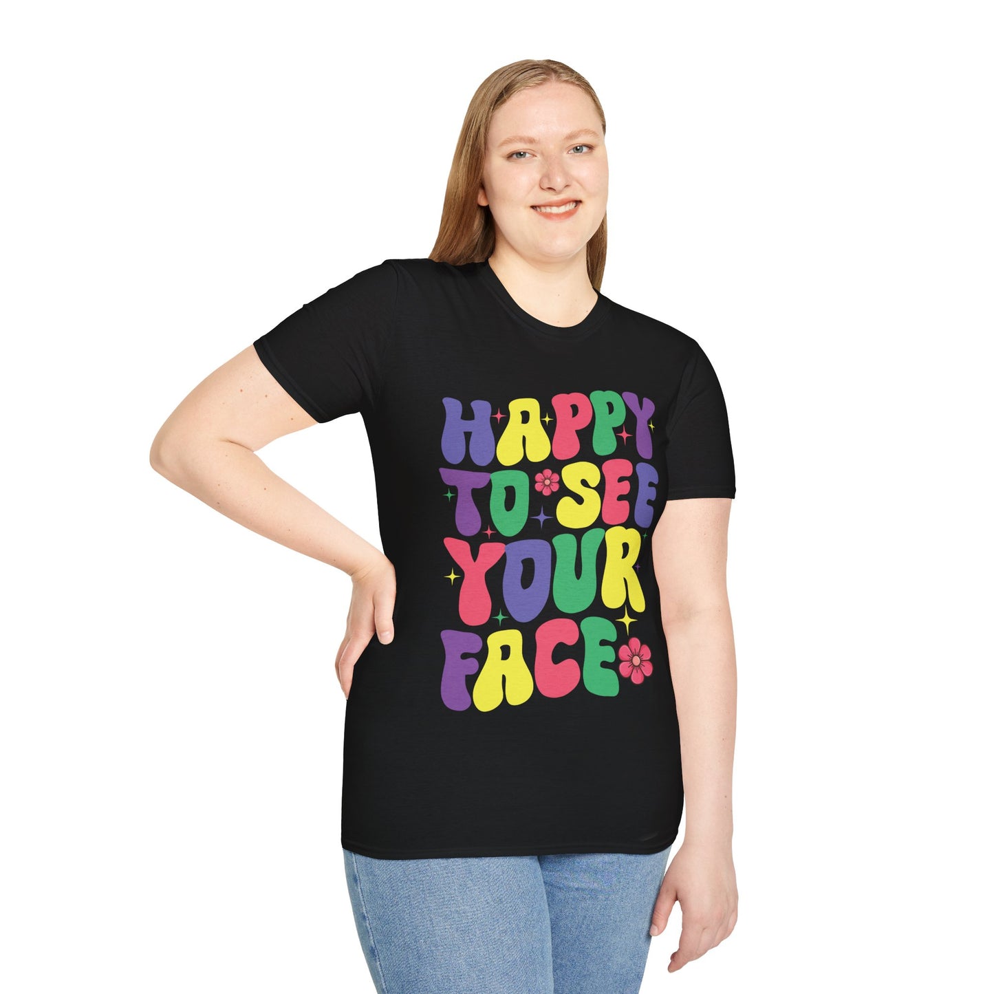 Funny Happy To See Your Face Teachers Students First Day Of School T-Shirt For Men Women T-Shirt