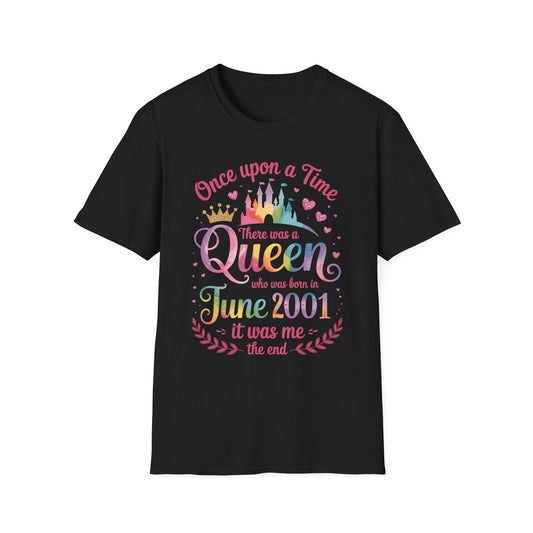 Funny 25 Years Old Birthday Girl 25 Birthday Queen June 2001 T-Shirt For Women