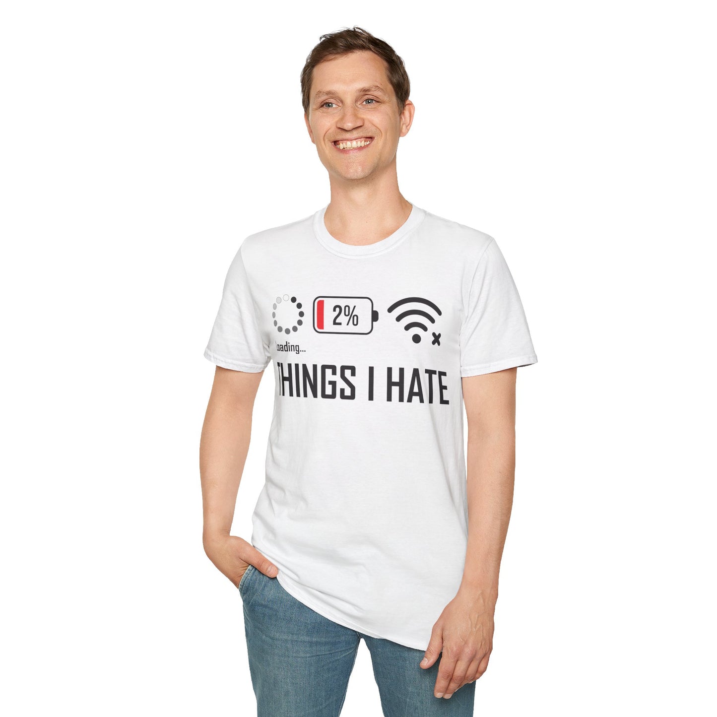 Things I Hate Gamer Computer Science Programmer Coding Low WIFI Charging Loading T-Shirt