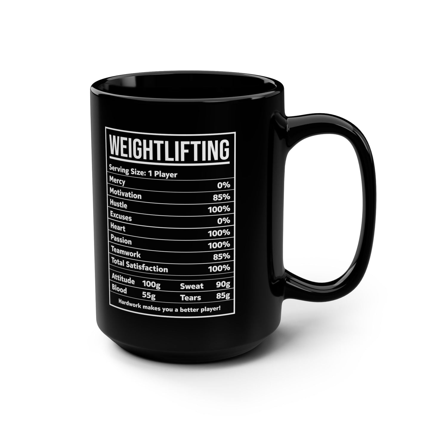 Funny Weightlifting Nutrition Facts Bodybuilding Coffee Mug Men Women