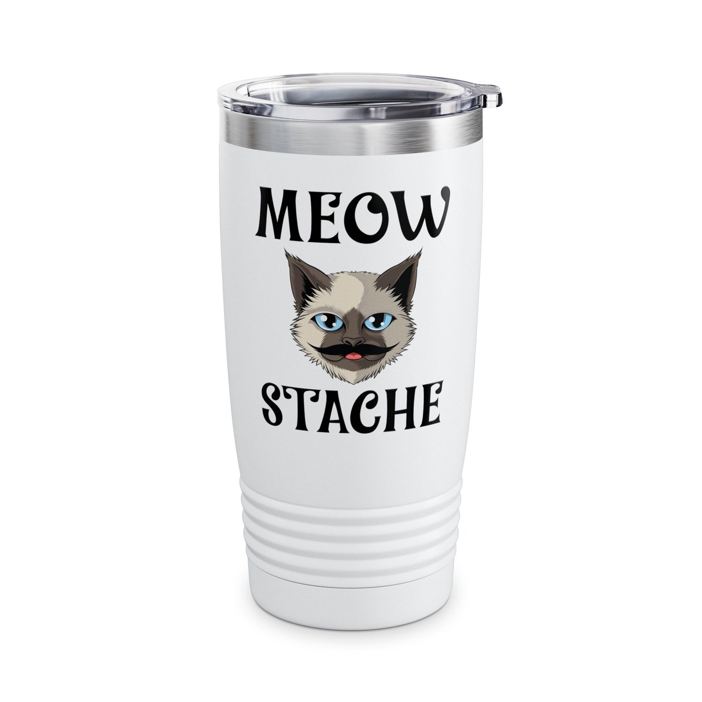 Meowstache Cat Mustache Moustache Beard Bearded Kitten Lovers Tumbler For Men Women Tumbler