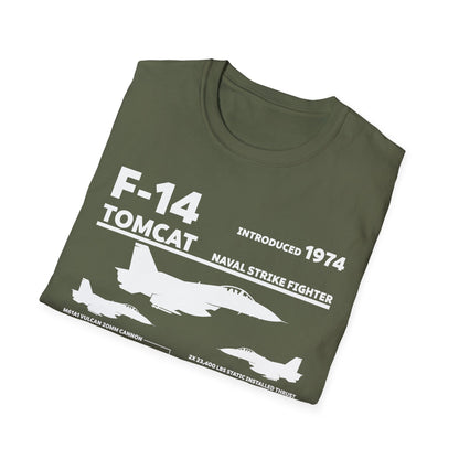 F-14 Tomcat Navy Fighter Jet Diagram Enthusiast T-Shirt For Men Women T-Shirt