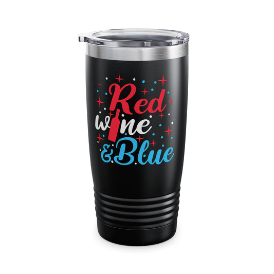 Funny Red White and Blue Wine Tank Top 4th of July Drinking Tumbler For Women