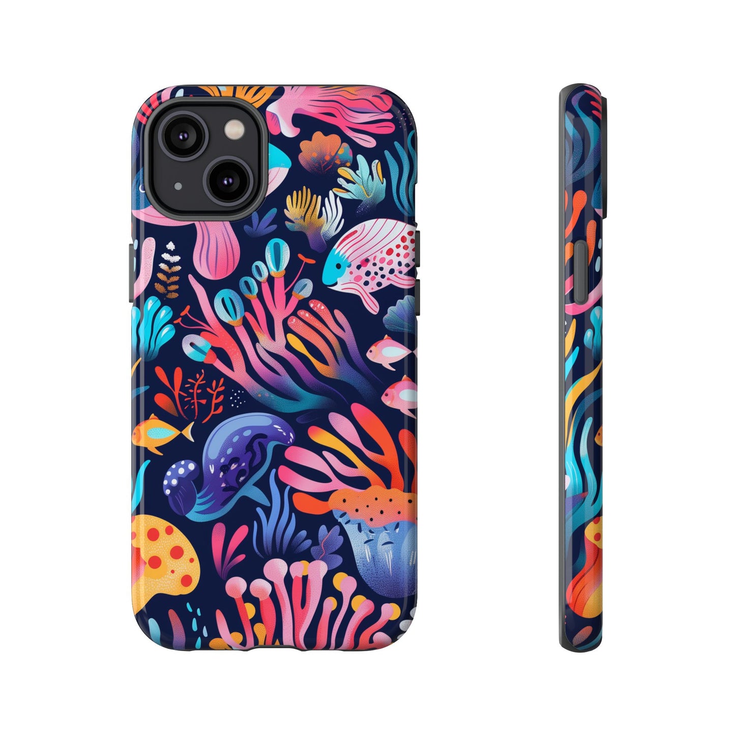 Underwater World Pattern iPhone 13 14 15 16 Pro Max Plus Case Wireless Charging Compatible Tough Cases Protection, Magnetic Phone Case for iPhone Classic Series