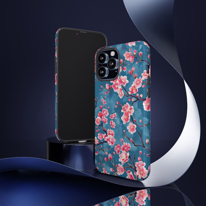 Sakura Blossoms Vibrant Colored iPhone 13 14 15 16 Pro Max Plus Case Wireless Charging Compatible Tough Cases Protection, Magnetic Phone Case for iPhone Classic Series