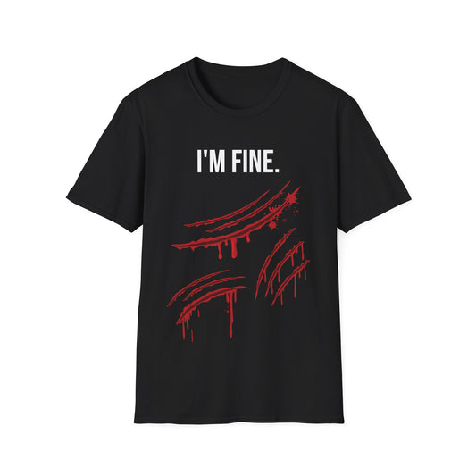 Tiger Claws I'm Fine Bloody Zombie Scary Halloween Costume T-Shirt Men Women