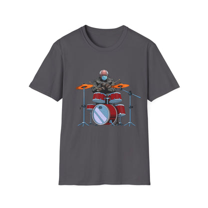 Bernie Sanders Drummer Inauguration Mittens Meme Sitting Drums T-Shirt