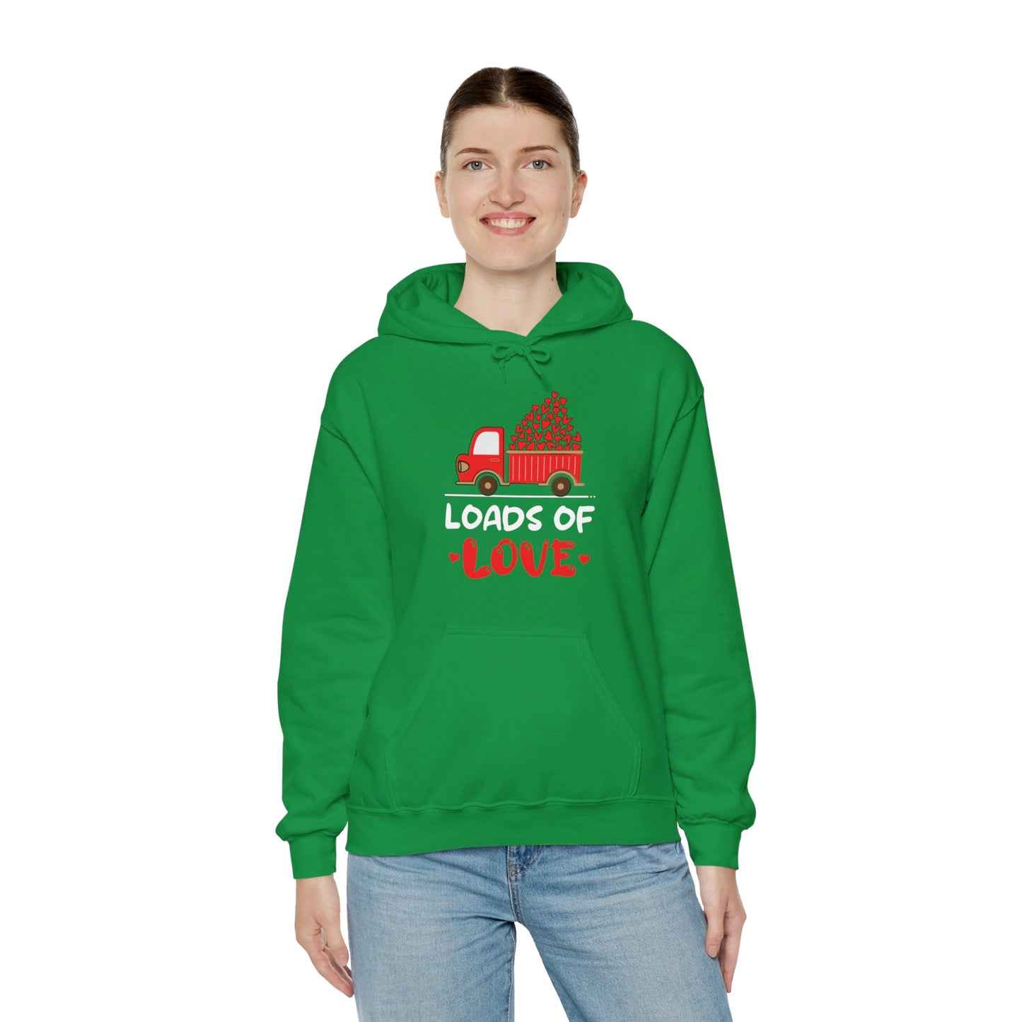 Funny Loads of Love Tractor Cute Valentines Day Truck Hoodie