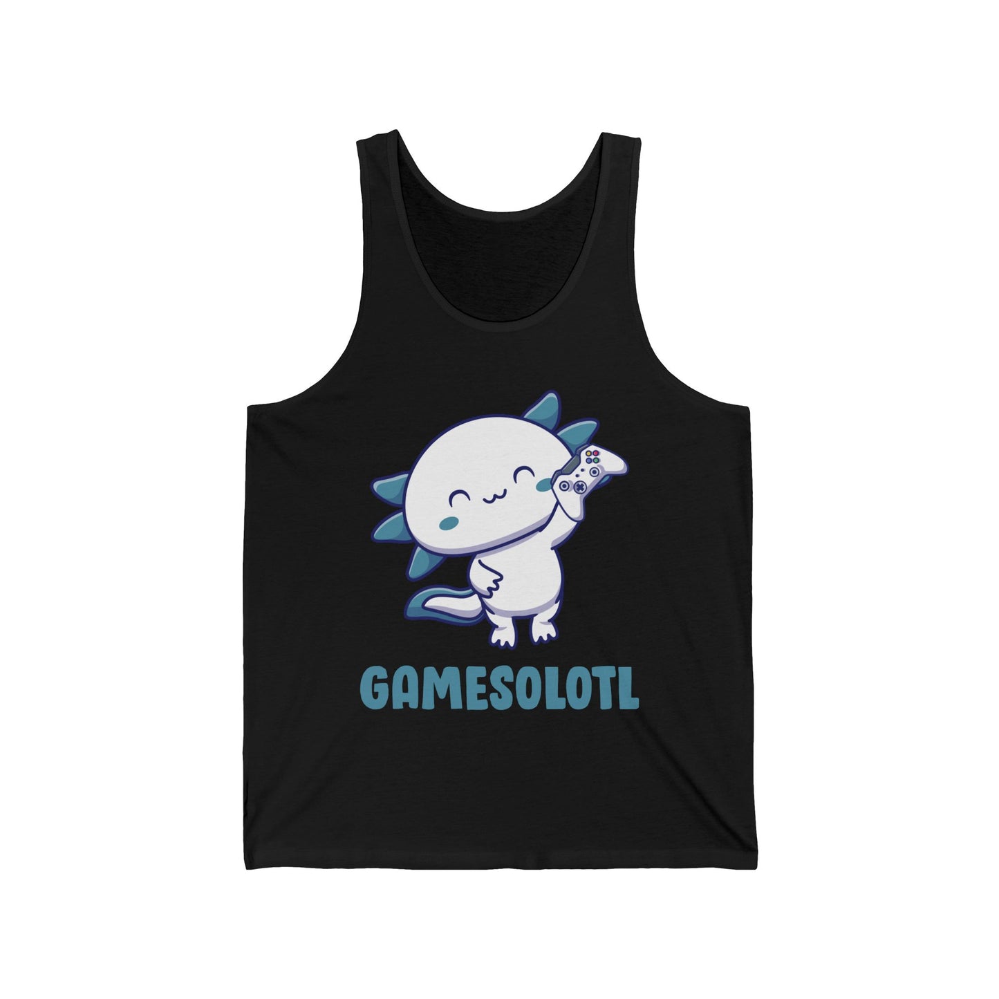 Funny Gamesolotl Gamer Axolotl Fish Playing Video Games Lizard Gaming Tank Top Men Women