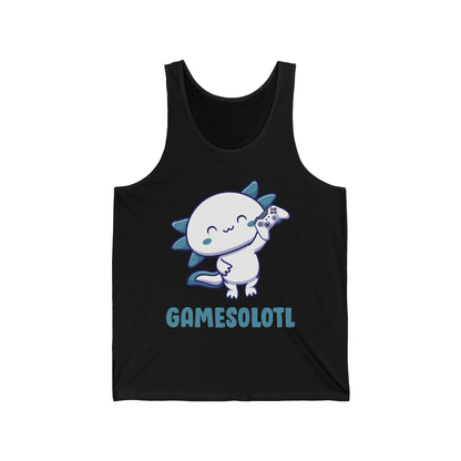 Funny Gamesolotl Gamer Axolotl Fish Playing Video Games Lizard Gaming Tank Top Men Women