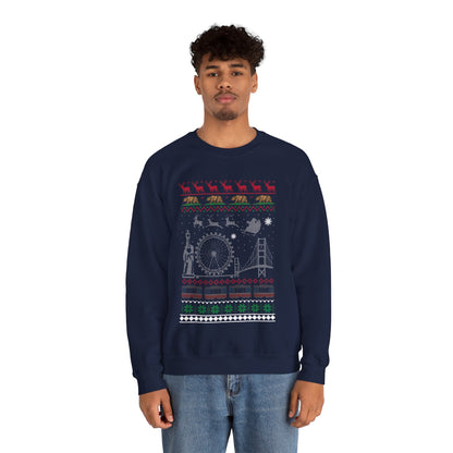 I Love California Christmas Santa, Reindeer Funny Ugly Christmas Jumper Sweatshirt