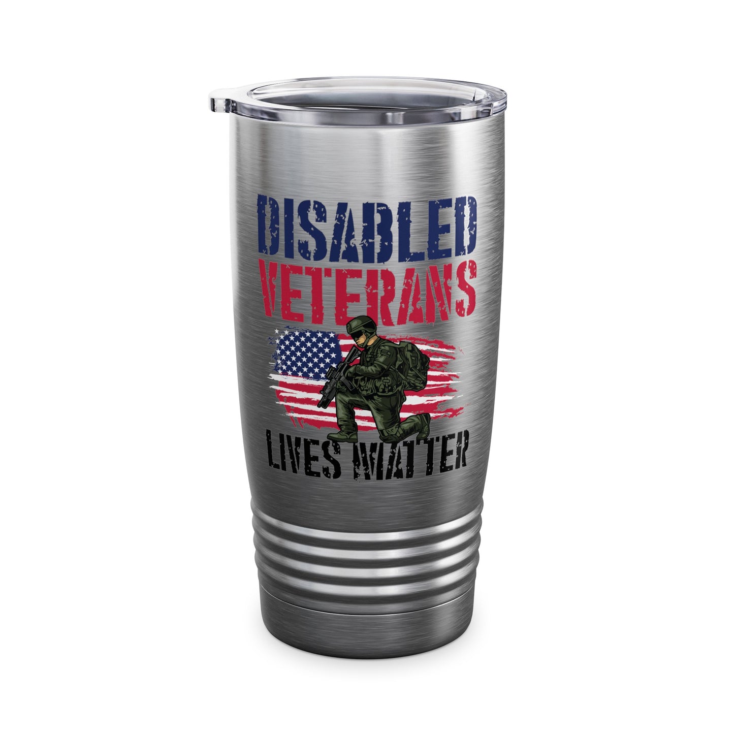 Disabled Veteran Lives Matter American US Flag Military Tumbler For Men Women Tumbler