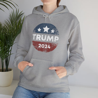 Trump 2024 Retro Campaign Button Re Elect President Trump Hoodie For Men Women Hoodie