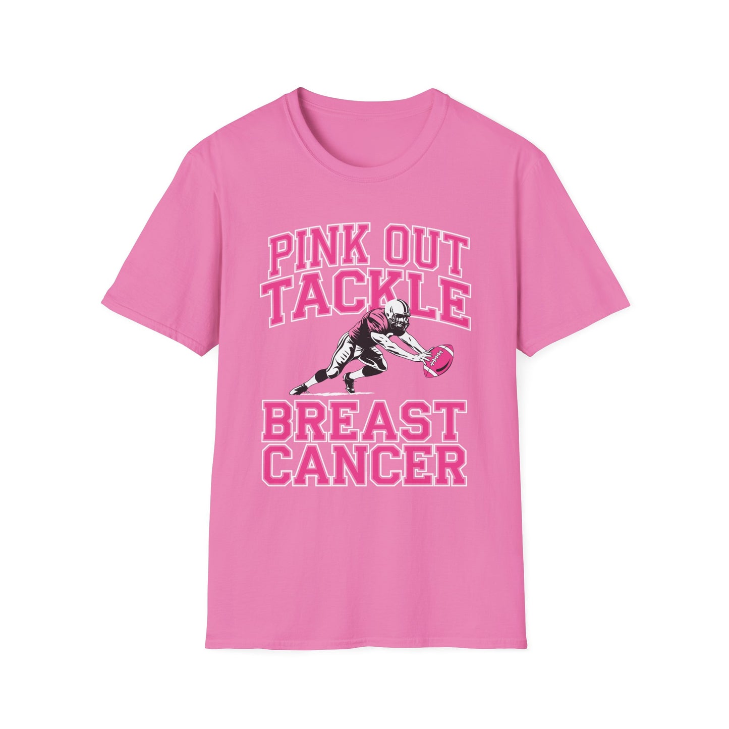 Funny Pink Out Tackle Breast Cancer Awareness American Football T-Shirt For Men Women
