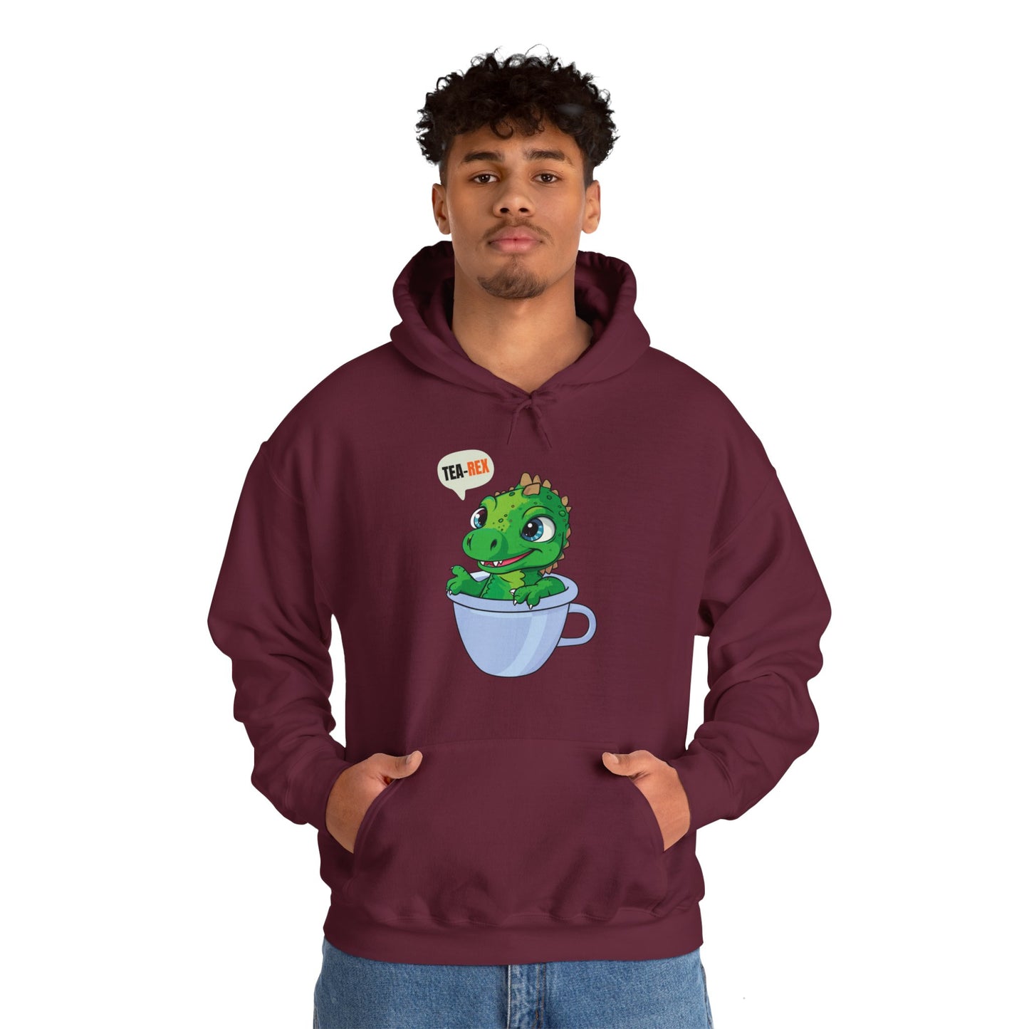 Tea-Rex In A Cup Cute T-Rex Dinosaur Kawaii Coffee Tea Funny Dino Pun Hoodie For Men Women Hoodie