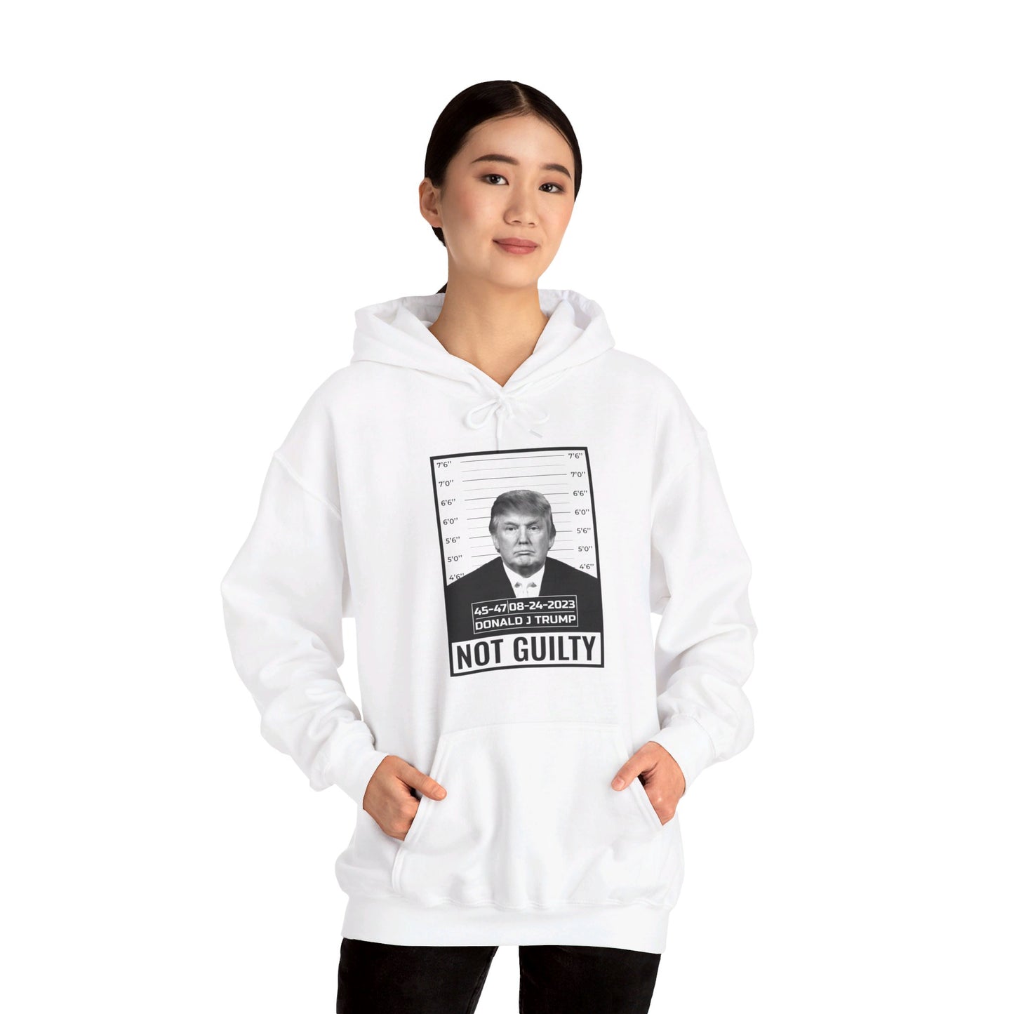 Donald Trump Police Mugshot Not Guilty President Legend 45 47 Hoodie For Men Women Hoodie