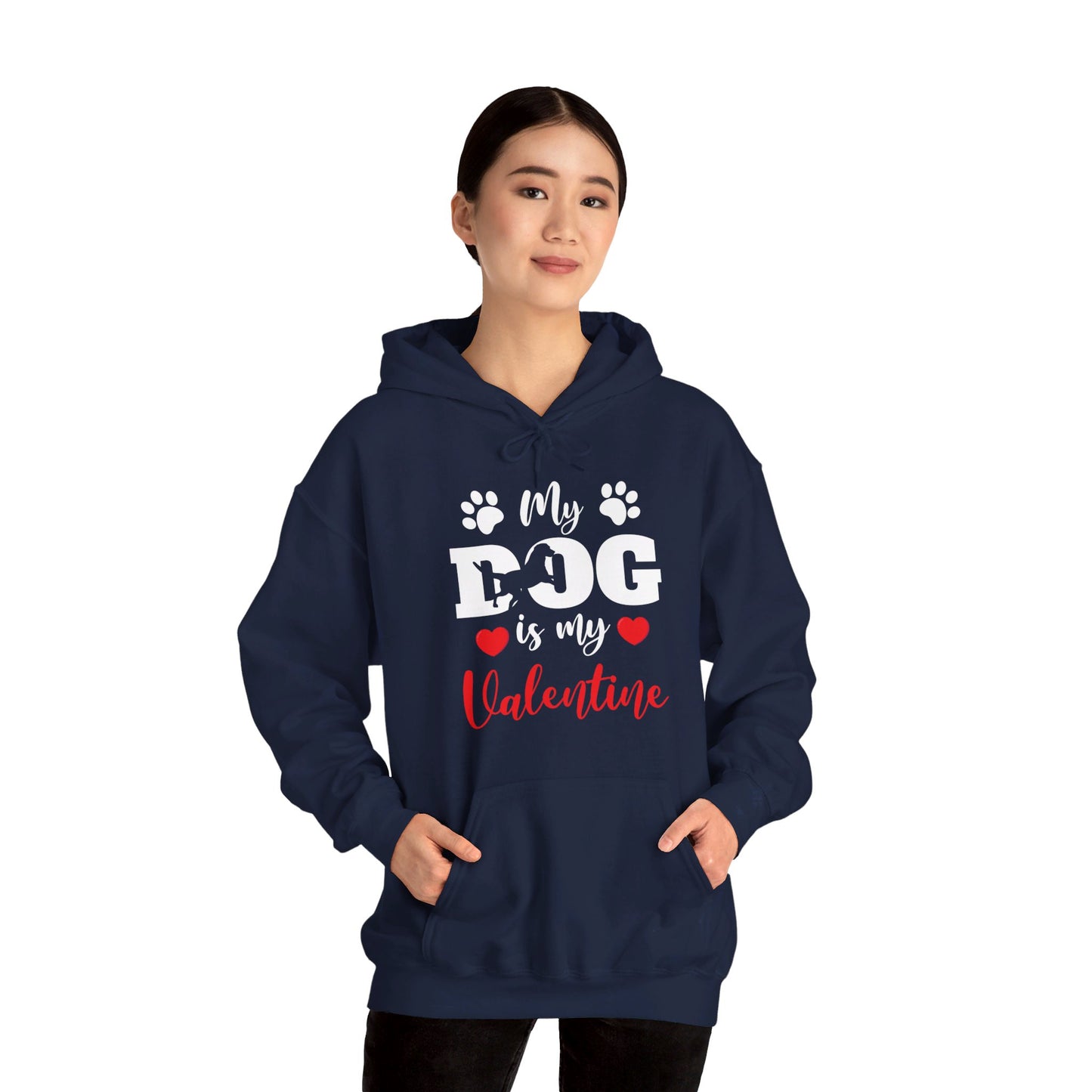 Funny My Dog is My Valentine Dog Lovers Hoodie For Men Women Hoodie